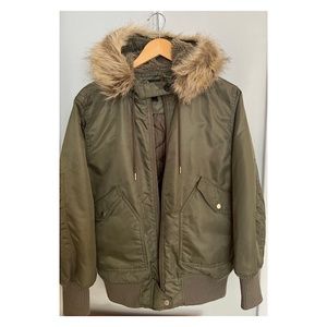 J Crew Hooded Bomber Jacket Oversized XS
